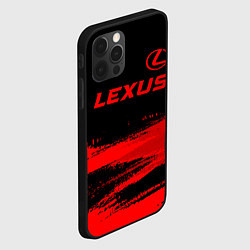 Чехол для iPhone 12 Pro Max Lexus - red gradient посередине, цвет: 3D-черный — фото 2