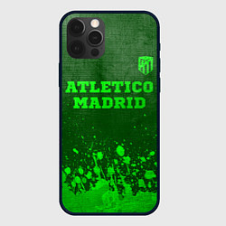 Чехол для iPhone 12 Pro Max Atletico Madrid - green gradient посередине, цвет: 3D-черный