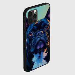Чехол для iPhone 12 Pro Max Вечер и бульдог, цвет: 3D-черный — фото 2