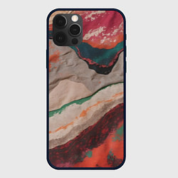 Чехол для iPhone 12 Pro Max Абстракция из бумаги и краски, цвет: 3D-черный