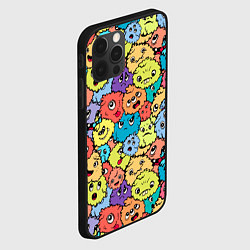 Чехол для iPhone 12 Pro Max Милые монстрики пришельцы, цвет: 3D-черный — фото 2