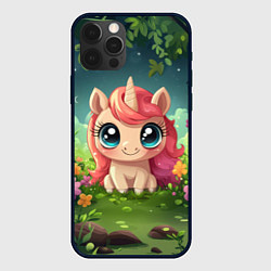 Чехол для iPhone 12 Pro Max Рыжая единорожка, цвет: 3D-черный