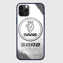 Чехол для iPhone 12 Pro Max Saab - white gradient, цвет: 3D-черный