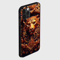 Чехол для iPhone 12 Pro Max Лев узор, цвет: 3D-черный — фото 2