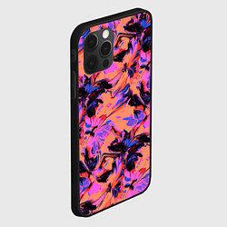 Чехол для iPhone 12 Pro Max Абстрактные цветы - текучая краска, цвет: 3D-черный — фото 2
