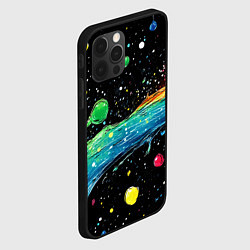 Чехол для iPhone 12 Pro Max Брызги радужной краской, цвет: 3D-черный — фото 2