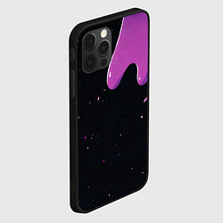Чехол для iPhone 12 Pro Max Фиолетовая стекающая краска, цвет: 3D-черный — фото 2