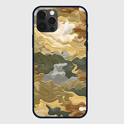 Чехол для iPhone 12 Pro Max Золотистый камуфляж, цвет: 3D-черный