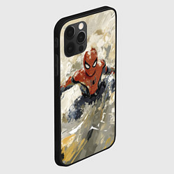 Чехол для iPhone 12 Pro Max Человек - паук маслом, цвет: 3D-черный — фото 2