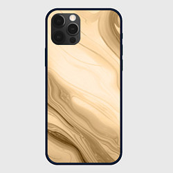 Чехол для iPhone 12 Pro Max Светлый коричневый текстура камень мрамор, цвет: 3D-черный
