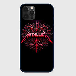 Чехол для iPhone 12 Pro Max Металлика - геральдический орнамент, цвет: 3D-черный