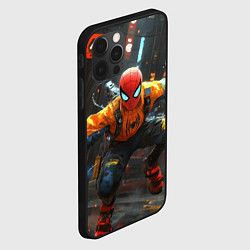 Чехол для iPhone 12 Pro Max Человек паук бежит, цвет: 3D-черный — фото 2