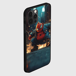 Чехол для iPhone 12 Pro Max Толстый человек-паук, цвет: 3D-черный — фото 2