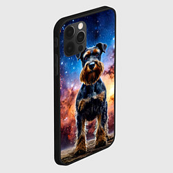 Чехол для iPhone 12 Pro Max Ризеншнауцер в космосе, цвет: 3D-черный — фото 2