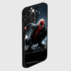 Чехол для iPhone 12 Pro Max Spiderman night city, цвет: 3D-черный — фото 2