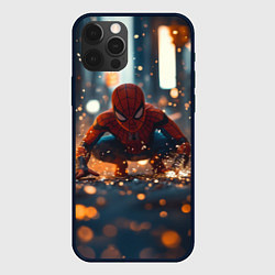 Чехол для iPhone 12 Pro Max Человек паук и золотая пыльца, цвет: 3D-черный