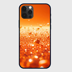 Чехол для iPhone 12 Pro Max Оранжевые блестящие частицы текстура, цвет: 3D-черный