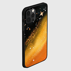 Чехол для iPhone 12 Pro Max Черно-оранжевая блестящая текстура, цвет: 3D-черный — фото 2