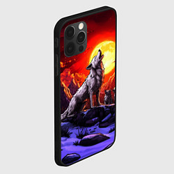Чехол для iPhone 12 Pro Max Белый волк воет на луну, цвет: 3D-черный — фото 2