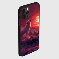 Чехол для iPhone 12 Pro Max Белый волк воет на луну, цвет: 3D-черный — фото 2