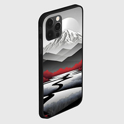 Чехол для iPhone 12 Pro Max Белые горы и красные деревья, цвет: 3D-черный — фото 2