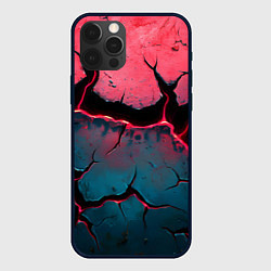 Чехол для iPhone 12 Pro Max Объемные разломы текстура, цвет: 3D-черный