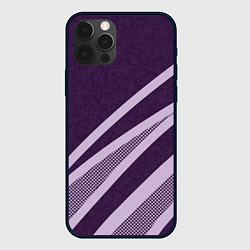 Чехол для iPhone 12 Pro Max Фиолетовый абстрактный с полосой, цвет: 3D-черный