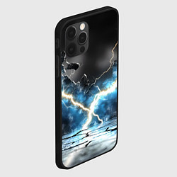 Чехол для iPhone 12 Pro Max Разряд молний текстура, цвет: 3D-черный — фото 2