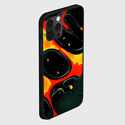 Чехол для iPhone 12 Pro Max Оранжевые разломы текстура, цвет: 3D-черный — фото 2