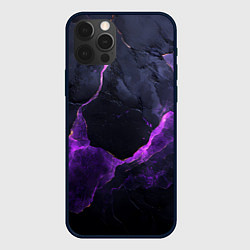 Чехол для iPhone 12 Pro Max Фиолетово-черная объемная текстура, цвет: 3D-черный