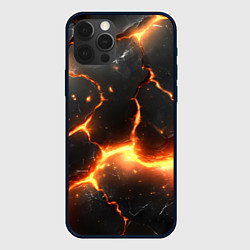 Чехол для iPhone 12 Pro Max Лава и разлом плит, цвет: 3D-черный