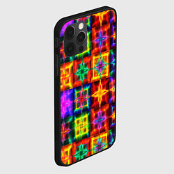 Чехол для iPhone 12 Pro Max Неоновое стекло абстракция, цвет: 3D-черный — фото 2