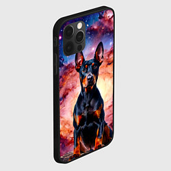 Чехол для iPhone 12 Pro Max Доберман в космосе, цвет: 3D-черный — фото 2