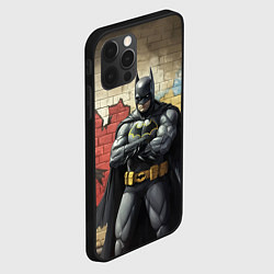 Чехол для iPhone 12 Pro Max Бэтмен на фоне стены, цвет: 3D-черный — фото 2