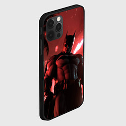 Чехол для iPhone 12 Pro Max Бэтмен красный ночной город, цвет: 3D-черный — фото 2