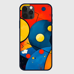 Чехол для iPhone 12 Pro Max Динамичный красочный паттерн, цвет: 3D-черный