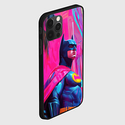 Чехол для iPhone 12 Pro Max Бэтмен в розовом стиле, цвет: 3D-черный — фото 2