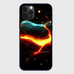 Чехол для iPhone 12 Pro Max Лава в черной текстуре, цвет: 3D-черный