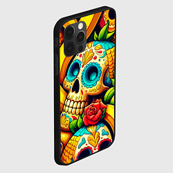 Чехол для iPhone 12 Pro Max Colorfull skulls and bananas - pop art pattern, цвет: 3D-черный — фото 2