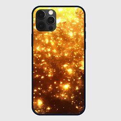 Чехол для iPhone 12 Pro Max Золотые блестки потертая текстура, цвет: 3D-черный