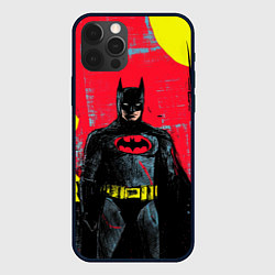 Чехол для iPhone 12 Pro Max Бэтмен красками, цвет: 3D-черный
