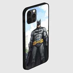 Чехол для iPhone 12 Pro Max Бэтмен стоит на улице, цвет: 3D-черный — фото 2