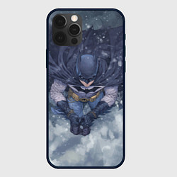 Чехол для iPhone 12 Pro Max Бэтмен на фоне снегопада, цвет: 3D-черный