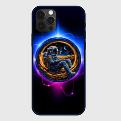 Чехол для iPhone 12 Pro Max Космонавт в луне, цвет: 3D-черный