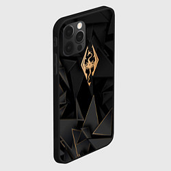 Чехол для iPhone 12 Pro Max Skyrim golden poly, цвет: 3D-черный — фото 2