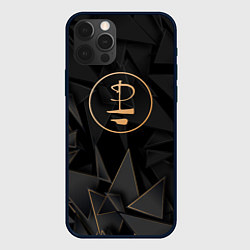 Чехол для iPhone 12 Pro Max Pink Floyd golden poly, цвет: 3D-черный