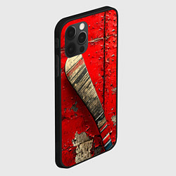 Чехол для iPhone 12 Pro Max Клюшка для хоккея с мячом, цвет: 3D-черный — фото 2