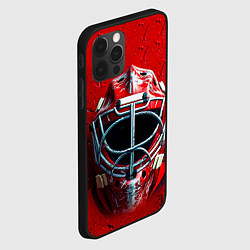 Чехол для iPhone 12 Pro Max Маска голкипера на красном, цвет: 3D-черный — фото 2