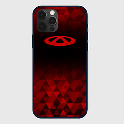 Чехол для iPhone 12 Pro Max Chery red poly, цвет: 3D-черный