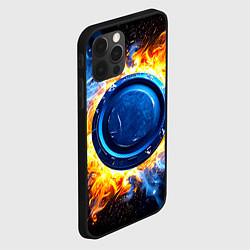 Чехол для iPhone 12 Pro Max Шайба в синем пламени, цвет: 3D-черный — фото 2